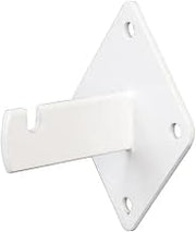 Econoco Grid Panel Wall Mount Brackets, 12 Pack, White | White metal brackets mount grid panels securely to wall studs, heavy-duty construction for permanent retail installations