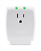 Belkin 1-Outlet Surge Protector, 885J, Wall-Mountable | multi-device charging station, compact single-outlet design, travel, home office, small appliances