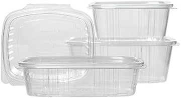 Take Out Food Container Hinged 32 oz Deli - 7 1/4"L x 6 3/8"W x 3"H 200 Per Case