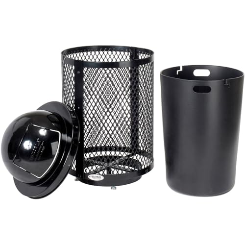 Global Industrial Black / 23.5 inches (Diameter) x 43 inches (Height) / Industrial Trash, Recycling & Compost