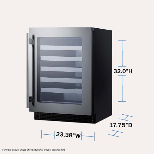 Summit Appliance Stainless Steel / 32.0" H x 23.38" W x 17.75" D / 3.25 cubic_feet Built-In Wine Cellars