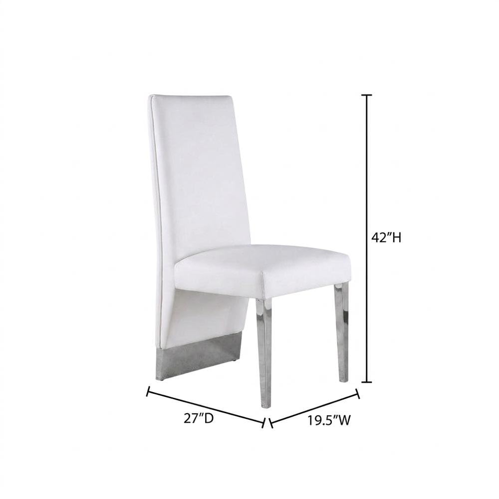 Vegan Leather-Upholstered Dining Chairs Set of by Starlight Canyon Home – Faux Leather, White Vegan Leather/Chrome, Pack of 2