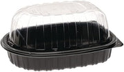 Pactiv YCNC600700DZ EarthChoice Roaster Combo Black/Clear 7.7 x 4.5 x 4.5 110/Carton