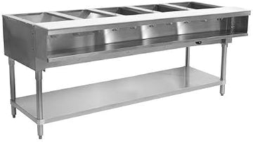 Advance Tabco WB-5G-LP Water Bath Hot Food Table, LP Gas, 77-3/4"W x 30-5/8"D x 34-3/8"H, with (5) 12" x 20" Well Openings