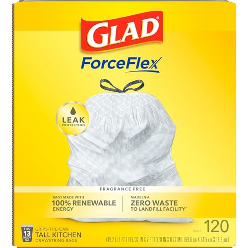 Glad 1 / 120 Count (Pack of 1) / White Trash Bags