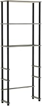 Furnifact French Oak Grey Black Toilet Space Saver with 3 Shelves, Wall-Mount Design, Modern Style, Durable Material, Ideal for Bathroom Storage