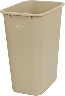 CAC Poly TCWB-41BG Trash Can/Wastebasket Rect Beige 41Qt/10Gal