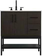 ELEGANT Kitchen and Bath 32 inch Single Bathroom Vanity in Mocha Brown