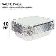 Stock Your Home 10 Pack w/ Lids / Silver / With Lids Disposable Cookware