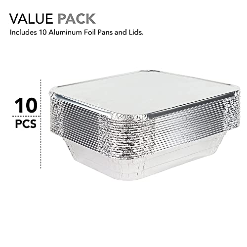 Stock Your Home 10 Pack w/ Lids / Silver / With Lids Disposable Cookware