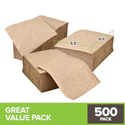 Stock Your Home 500 / 5.5" x 6.5" / brown Disposable Napkins