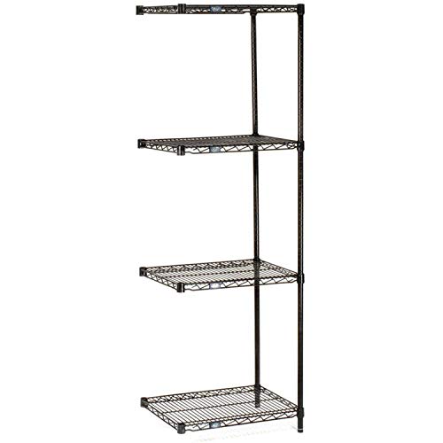5 Tier Black EPOXY Wire Shelving ADD-ON Unit by Nexel – 5, Alloy Steel, Black, Model A21308B5