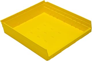 QUANTUM STORAGE SYSTEMS Quantum Storage QSB122 Heavy-Duty Nesting Plastic Shelf Bins for Pharmacy, Hospital & Warehouse, Hanging Lip & 7 Divider Slots, 17-7/8" x 16-1/2" x 4", Yellow, 6-Pack