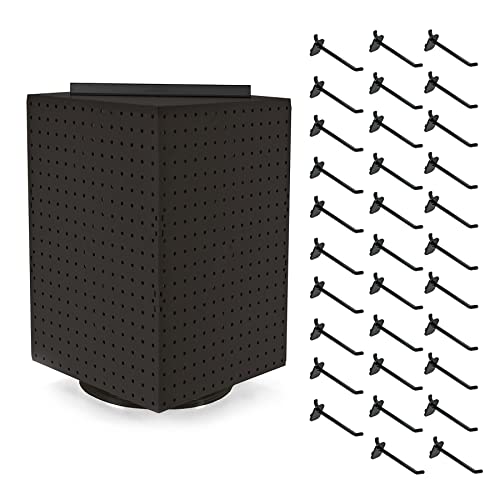 Azar Displays Pegboard + Hooks / Black / 14" x 14" x 21" Pegboard Hooks