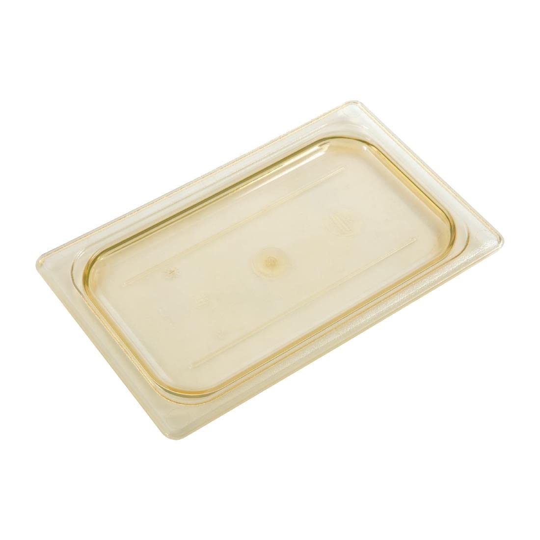 40HPC150 Amber 1/4 Size Flat H-Pan Cover Without Handle by Cambro – Plastic, Amber, Model AHT32005