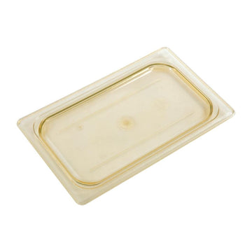 40HPC150 Amber 1/4 Size Flat H-Pan Cover Without Handle by Cambro – Plastic, Amber, Model AHT32005