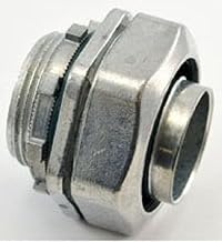Fittings - 438-LTI2 - Bridgeport 438-LTI2 Straight Liquidtight Connector; 3-1/2 Inch, Die-Cast Zinc, Ball Burnished, Mirror Smooth