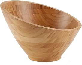 American Metalcraft BAMSL112 Bamboo 80 Oz. Angled Bowl