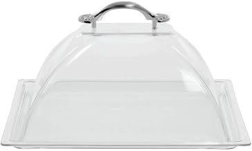 HUBERT 1/2 Size Clear Plastic Solid Dome Cover for PanAramics Pan - 12"L x 10"W x 6"H