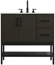 Elegant Kitchen and Bath 36" Single Bathroom Vanity in Mocha Brown