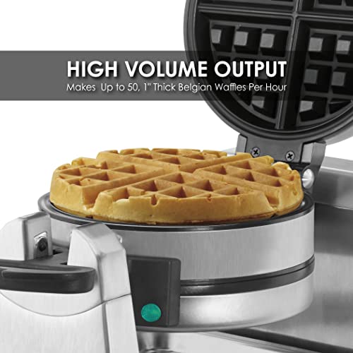 Waring Double Belgian Waffle Maker | 120 V, 1400W / 18x11x12 / Silver Commercial Waffle Makers
