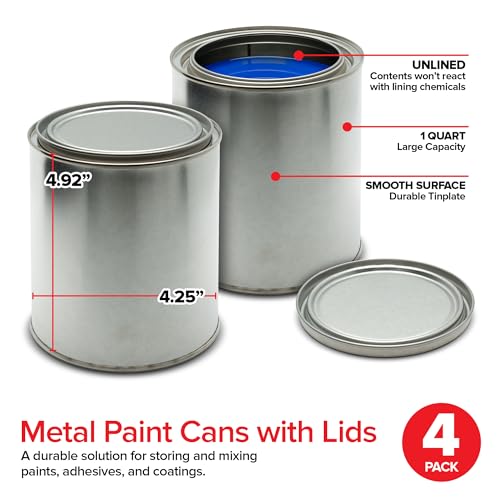 Stock Your Home 4 Pack / Silver / 1.0 quarts Paint Buckets