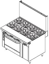 Southbend P48A-BBBB Platinum Heavy Duty Range Gas 48" (8) Open Burners (1) Conve
