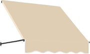 3' Santa Fe (40.5"-31"-24") Fixed Awning with Twisted Rope Arms by Awntech – 40.5"W x 31"H x 24"D, Acrylic Linen, Tan, Model SANT22-AMZ-3T
