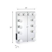 ASA Rectangle Accent Mirror in White by Acme – 24"L x 16"W, Metal, White, Model AC00760