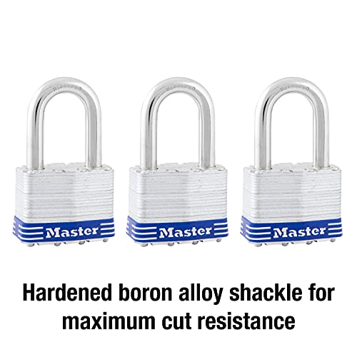 Master Lock 3 Pack / Silver / Industrial Keyed Padlocks