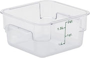 HUBERT Clear Square Food Storage Container - 7 13/100" L x 7 13/100" W x 3 4/5" H