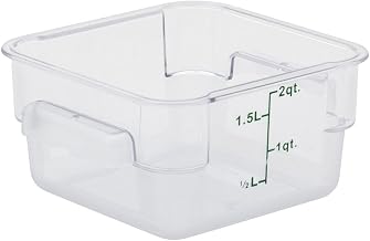 HUBERT Clear Square Food Storage Container - 7 13/100" L x 7 13/100" W x 3 4/5" H