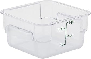 HUBERT Clear Square Food Storage Container - 7 13/100" L x 7 13/100" W x 3 4/5" H