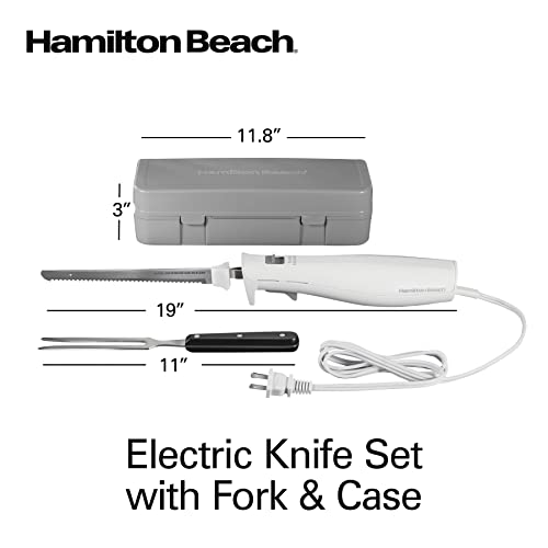 Hamilton Beach New Electric Knife Set with Fork & Case / Knife / 7.3" Electric Knives