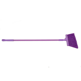 SPARTA 41083EC68 Plastic Color Coded Broom – Unflagged Bristles, Long Broom With Angled Head For Small Debris Cleaning, 56 Inches, Purple, (Pack of 12)