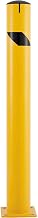 Global Industrial Steel Bollard w/Chain Slots & Removable Cap, 5-1/2"Dia. x 48"H, Yellow