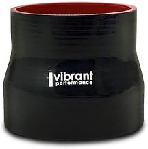Vibrant Performance 19743 Tubing Coupler, Straight, Reducer, 0.200 in Thick Wall, 4 in Inlet, 4-1/2 in Outlet, 4-1/2 in Long, Silicone, Black, Each