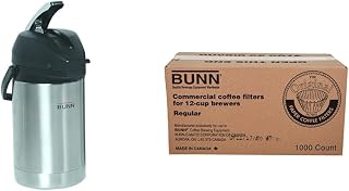 Bunn 2.5 Liter Stainless Steel Airpot 12-Cup Commercial Coffee Filters, 1000 count