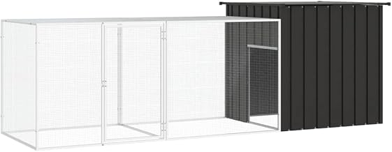 vidaXL Chicken Cage Anthracite 118.1"x35.8"x39.4" Galvanized Steel
