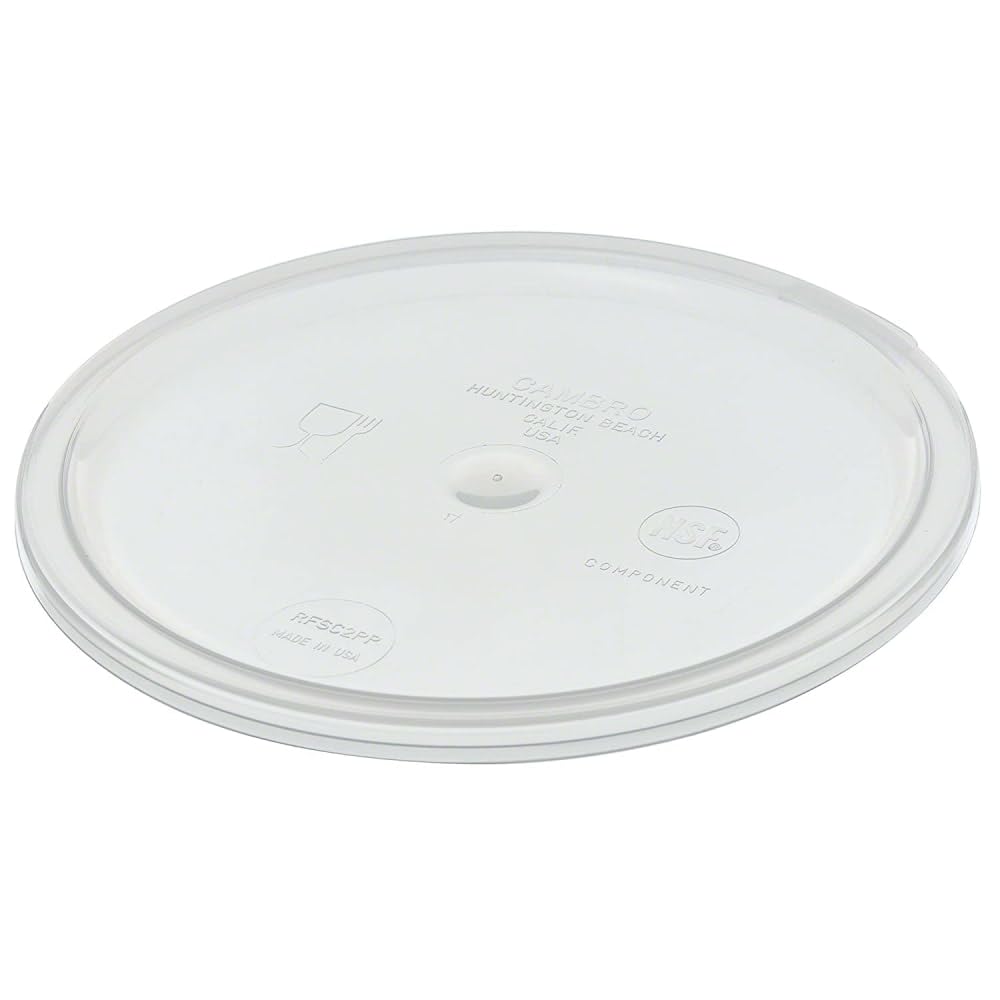 (RFSC2PP190) Cover for 2 & 4 qt Round Plastic Containers by Cambro – 2 and 4-Quart, 4.0 quarts, Plastic, Translucent, Model 3-0132-0202