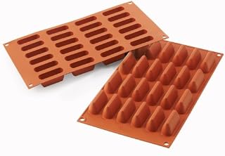 Silikomart Professional SF125 Silicone Mold, Gianduiotto 0.47 Ounce, 2 Inch x 11/16 Inch x 15/16 Inch High, 24 Cavities