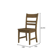 Toasted Java Ladderback Side Chairs by Starlight Canyon Home – Solid Asian Hardwood, Brown, Pack of 2