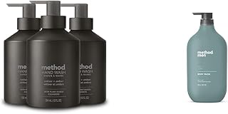 Method Gel Hand Soap, Vetiver + Amber, Reusable Black Aluminum Bottle, Biodegradable Formula & Body Wash; Sea + Surf; 28oz; 1 pack