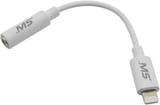 MobileSpec Lightning to 3.5mm Audio Adapter - 5in Aux Cable for iPhone iPad and iPod - Lightning to Headphone Jack Converter - White - MB12280