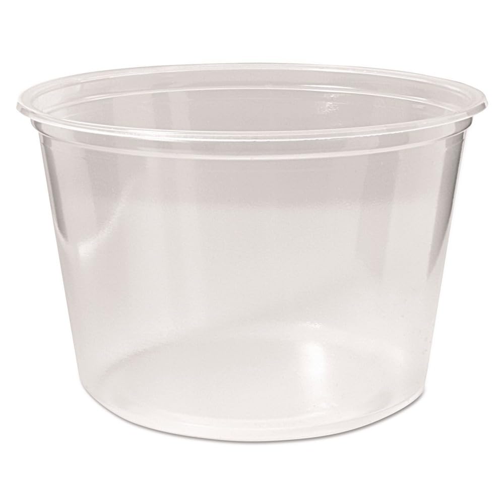 Pro-Kal PK16S-C 16 oz Capacity, 4.6" Top Width x 3.5" Bottom Width x 3" Height, Clear Polypropylene Microwavable Deli Contain