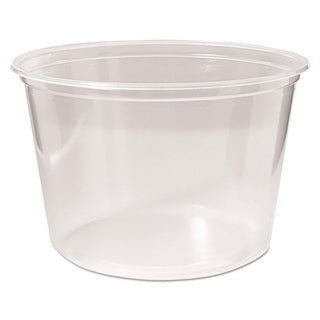 Pro-Kal PK16S-C 16 oz Capacity, 4.6" Top Width x 3.5" Bottom Width x 3" Height, Clear Polypropylene Microwavable Deli Contain