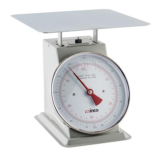 Winco 130 Pound / 9" / White, Steel Mechanical Scales