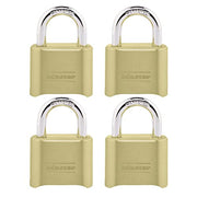 Master Lock 4 Pack / Gold / Number Combination Combination Padlocks