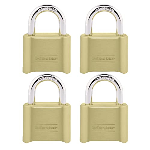 Master Lock 4 Pack / Gold / Number Combination Combination Padlocks