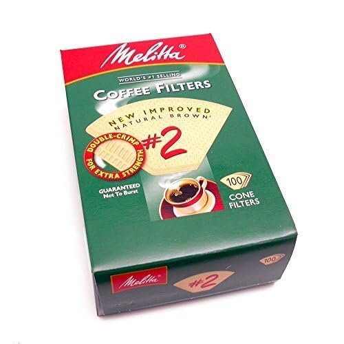 Cone Coffee Filter #2 100 Count- Natural Brown by Melitta – 1 Box, Paper, Brown, Pack of 100, Model FBA_622752
